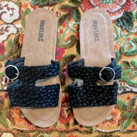 NWOT Muk Luks About You Sandal Black Slide Size 8 - Picture 7 of 8